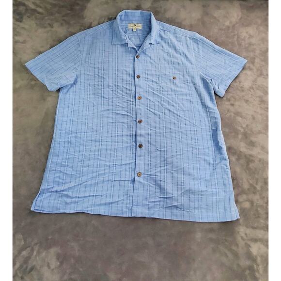 Island Shores Sz XXL Men's Short Sleeve Button Up Hawaiian Shirt Blue Pocket C24 - Picture 1 of 7